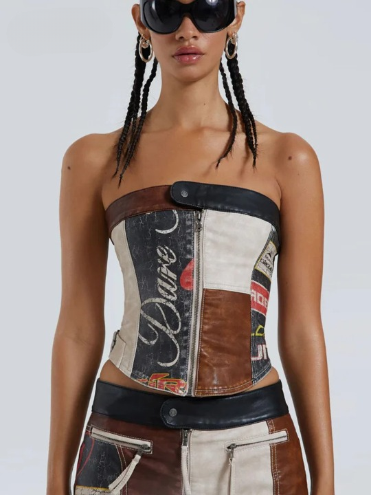 Fiora Patchwork Tube Top