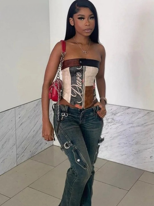 Fiora Patchwork Tube Top