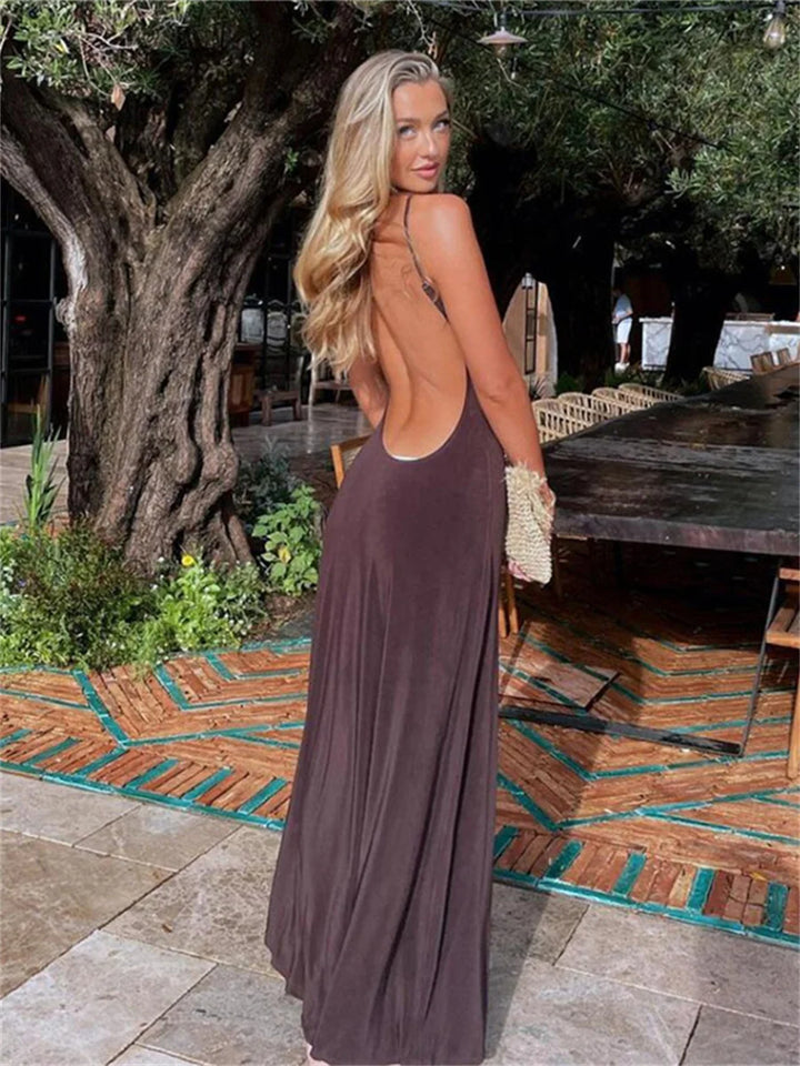 Kiley Spaghetti Strap Backless Long Dress