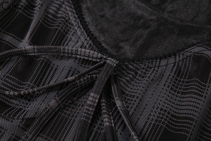 Lattice Short Sleeve Mini Dress