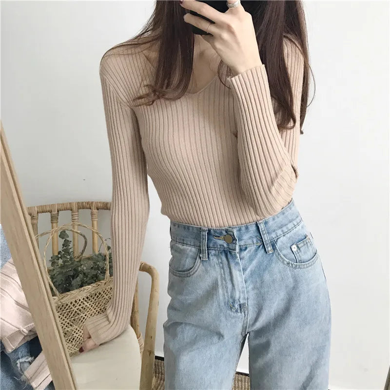 Zenna V Neck Knitted Top