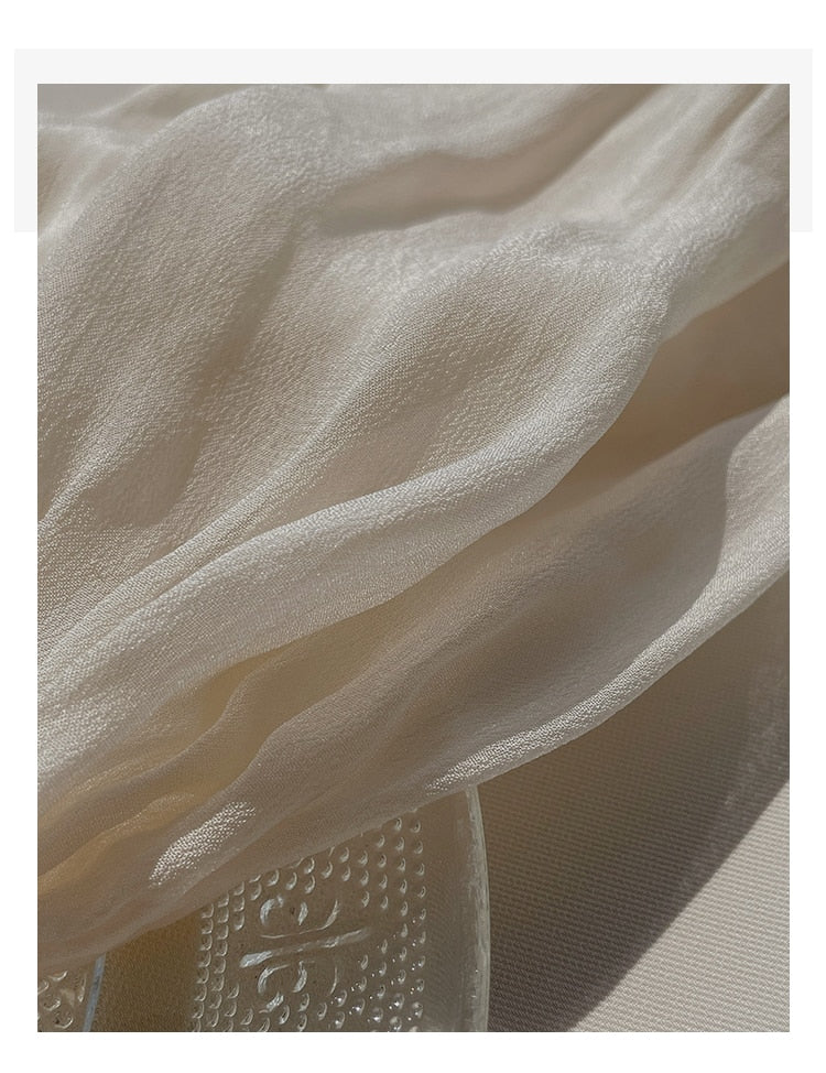 Pearl Elegance Puff Sleeves Midi Dress