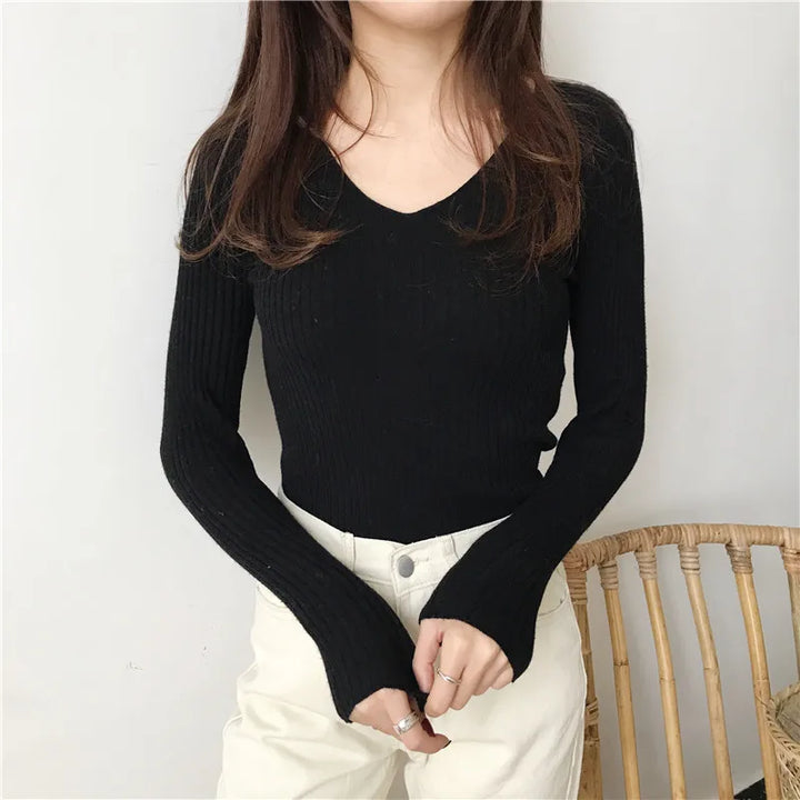 Zenna V Neck Knitted Top