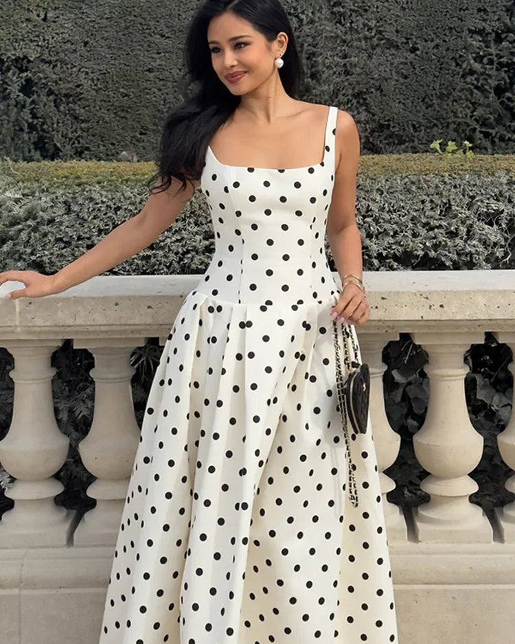 midi dress amora Amora Polka Dots Midi Dress – Bella Chix Co