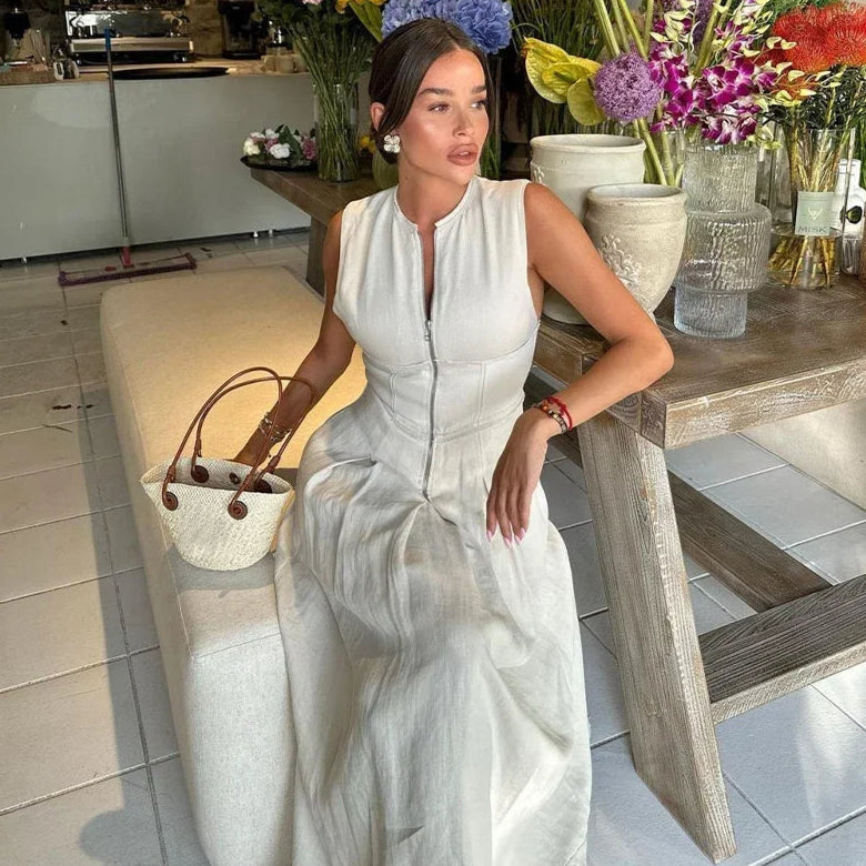 Ed Sara Pleated Long Dress