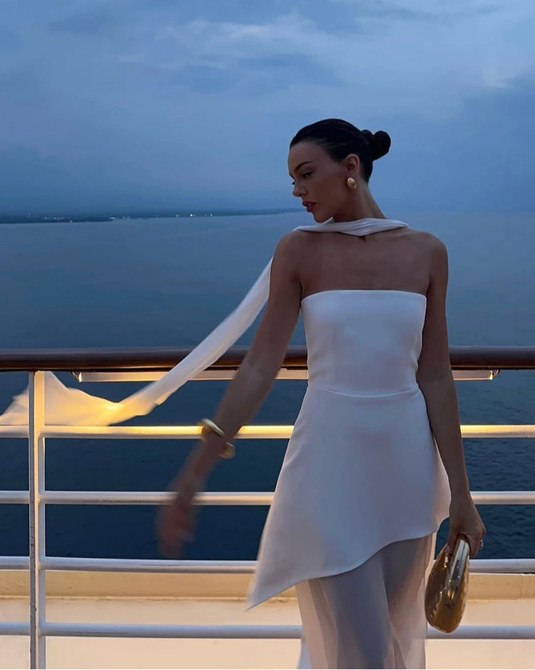 Melina Strapless Dress With Ribbon