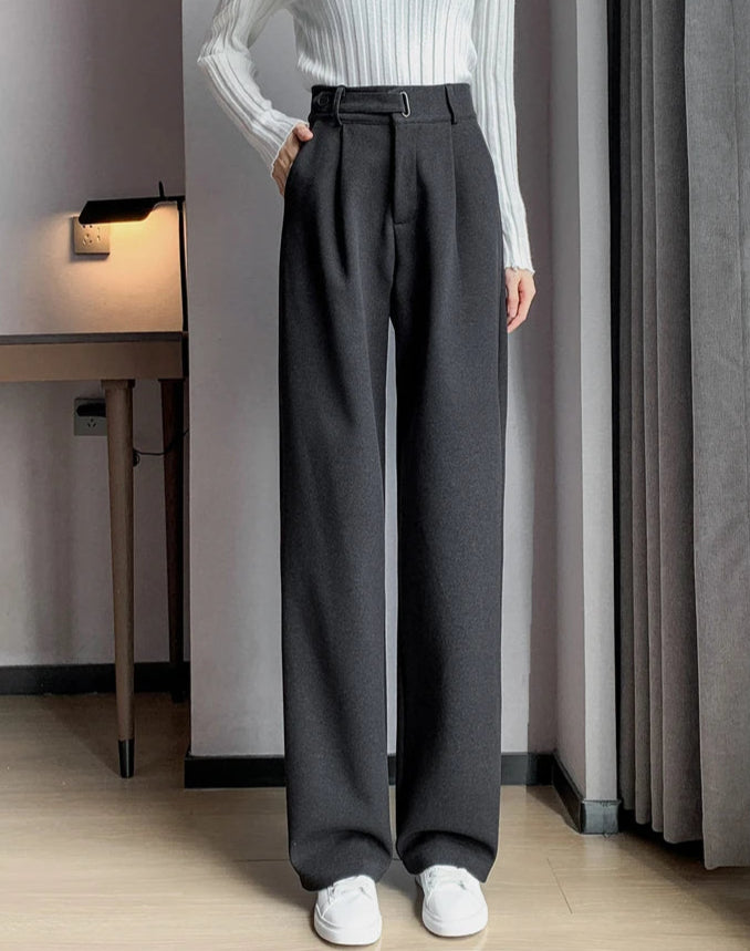 Katja Woolen Wide Leg Trousers