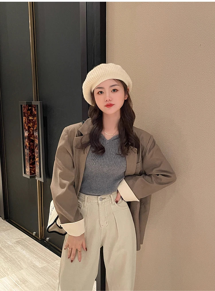 Cassie V Neck Knitted Pullover