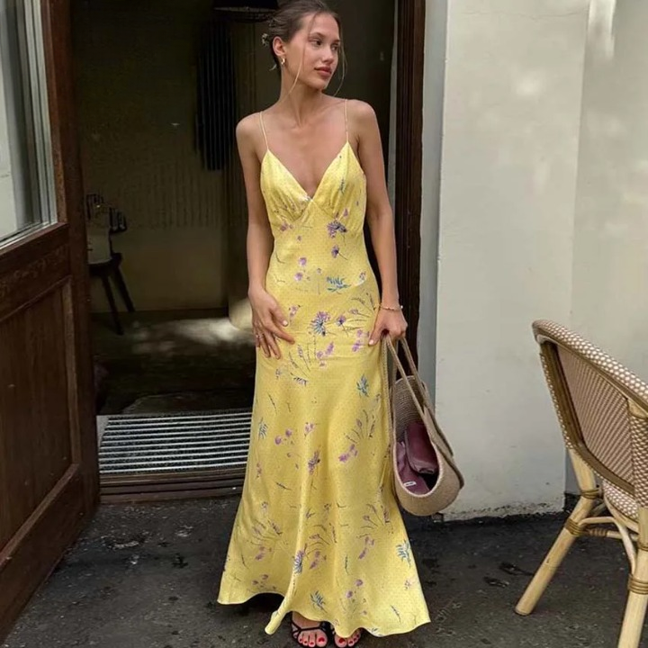 long gold dress costume Sequin Womens elegant gold dress for party main image 1
