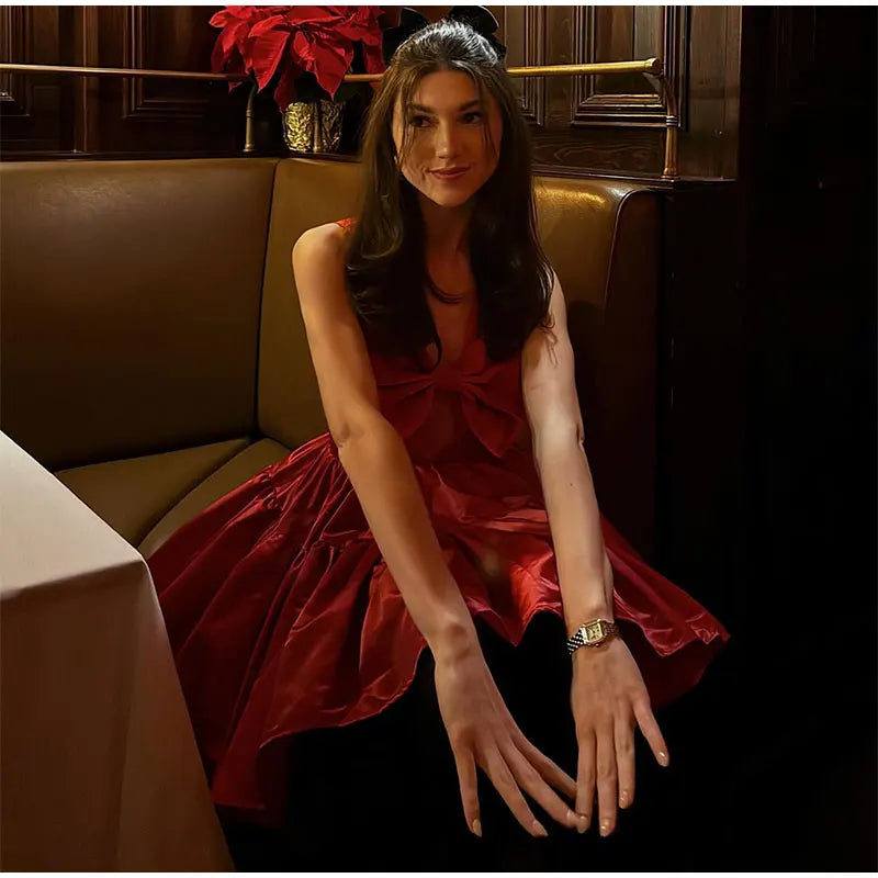 Take A Bow Strapless Mini Dress