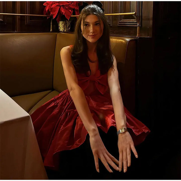 Take A Bow Strapless Mini Dress