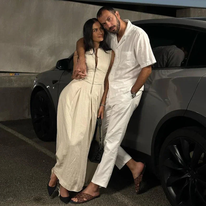 Ed Sara Pleated Long Dress