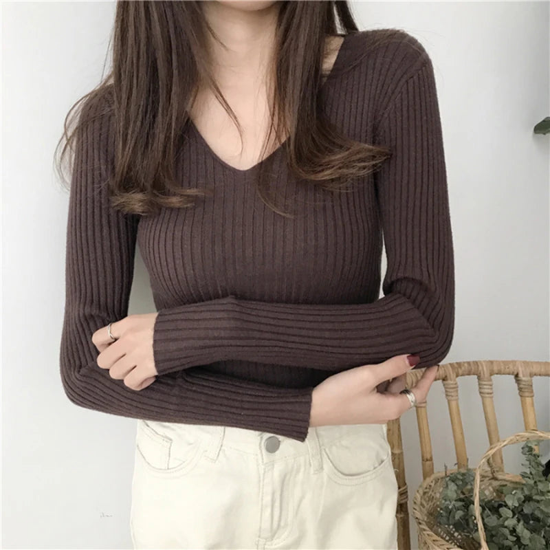 Zenna V Neck Knitted Top