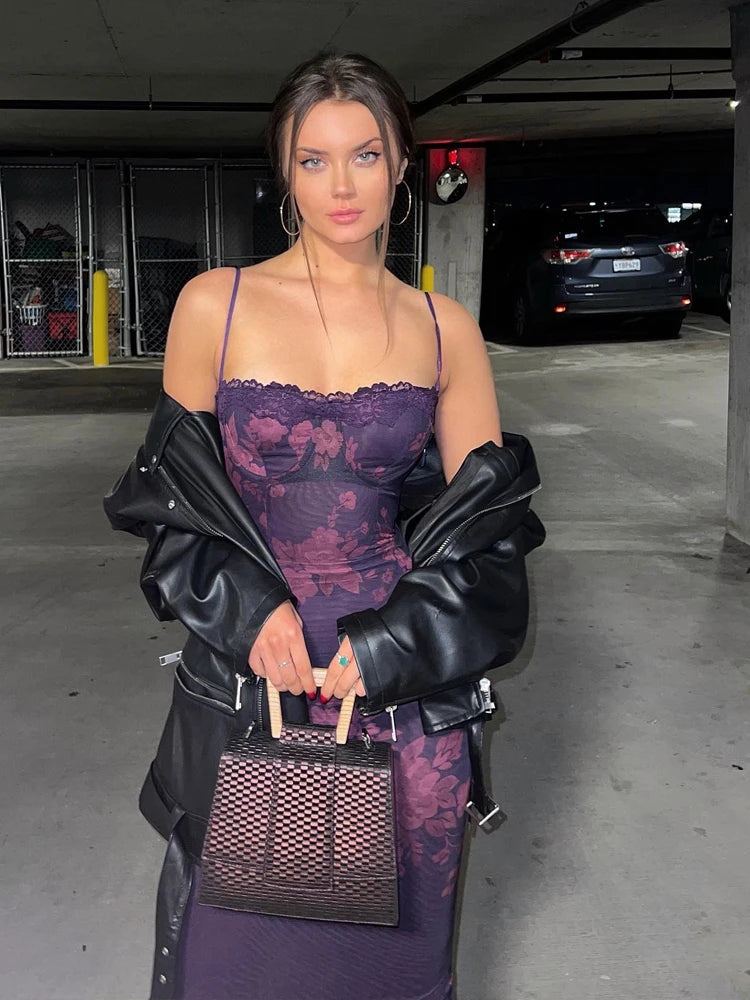 Berry Bouquet Backless Floral Dress