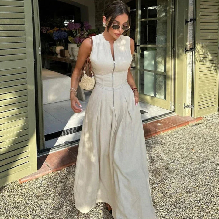 Ed Sara Pleated Long Dress