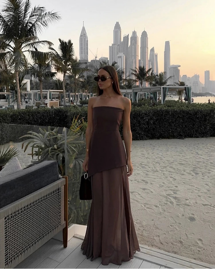 Melina Strapless Dress With Ribbon