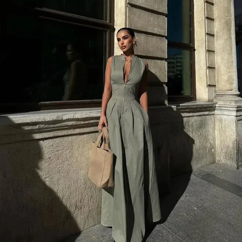 Ed Sara Pleated Long Dress