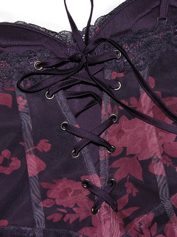 Berry Bouquet Backless Floral Dress