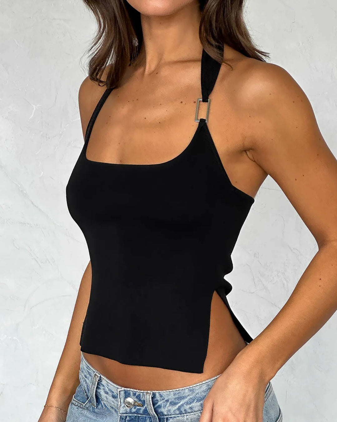 Abrina Sleeveless Slit Top