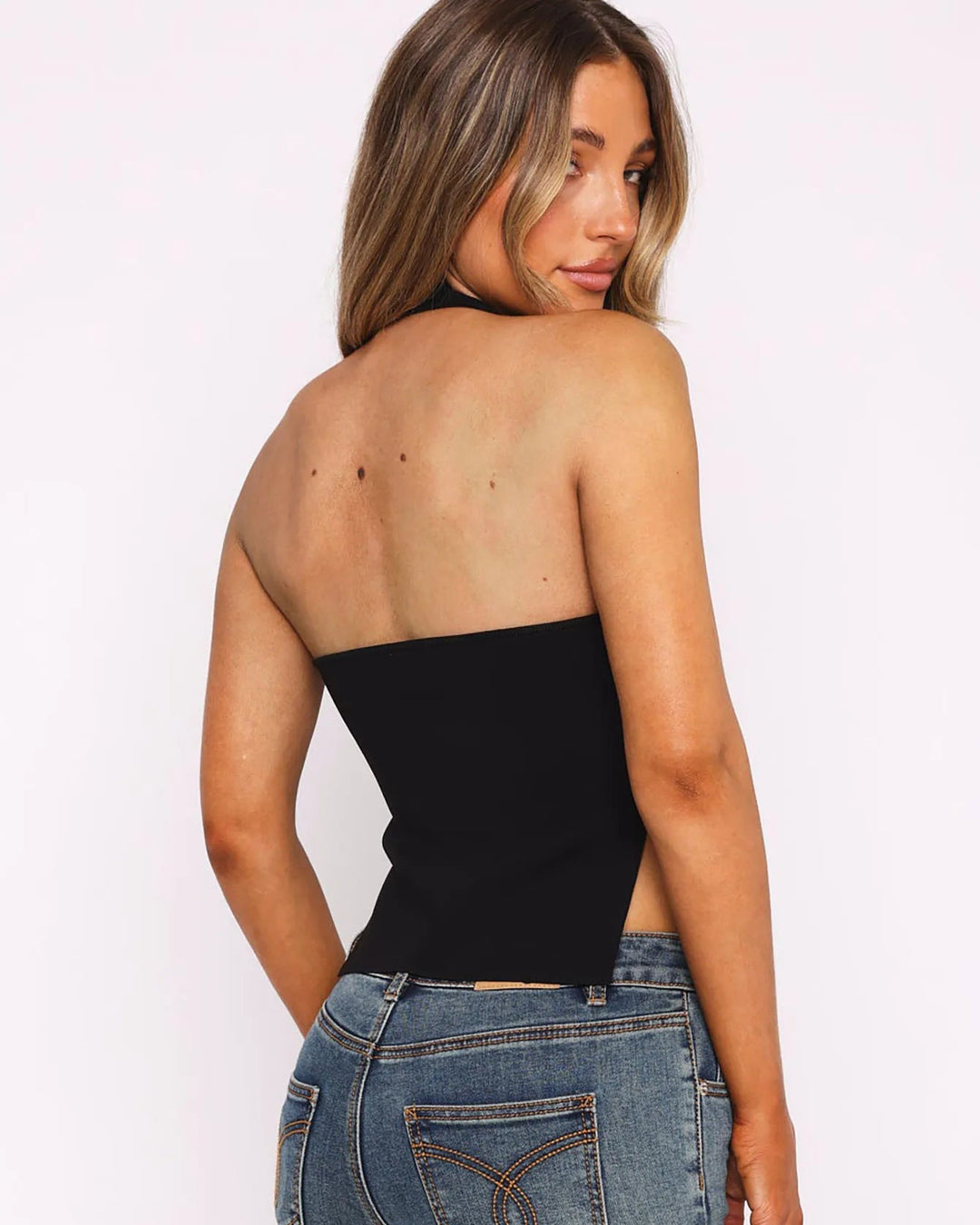 Abrina Sleeveless Slit Top