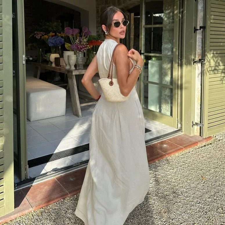 Ed Sara Pleated Long Dress