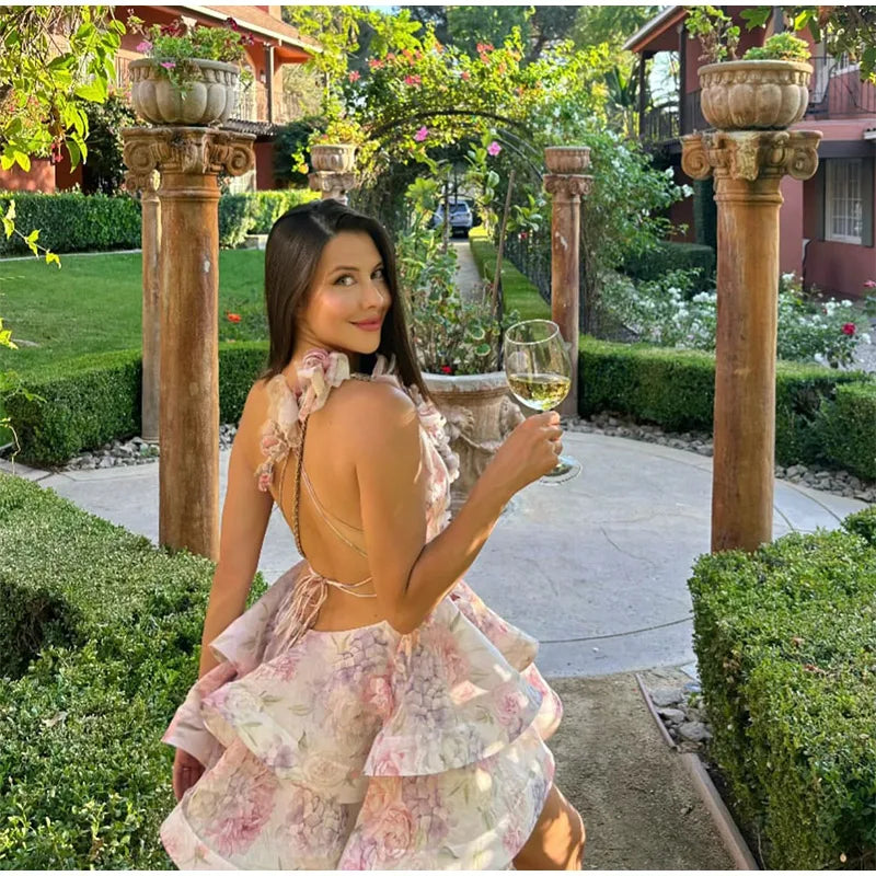 Blossom Floral V Neck Mini Dress