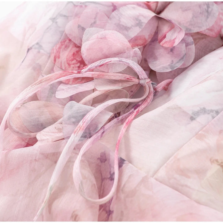 Blossom Floral V Neck Mini Dress