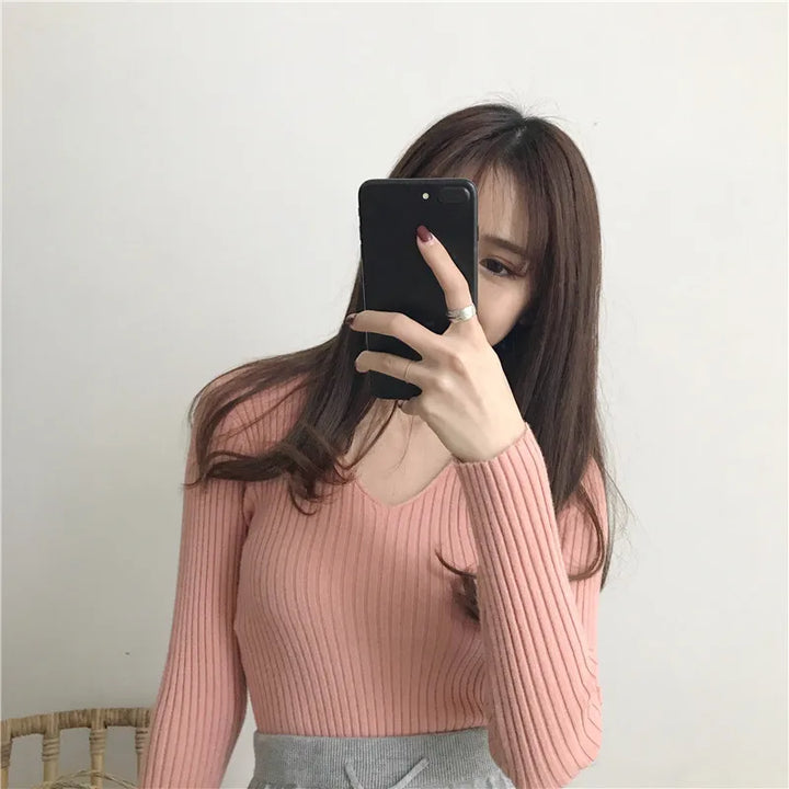 Zenna V Neck Knitted Top