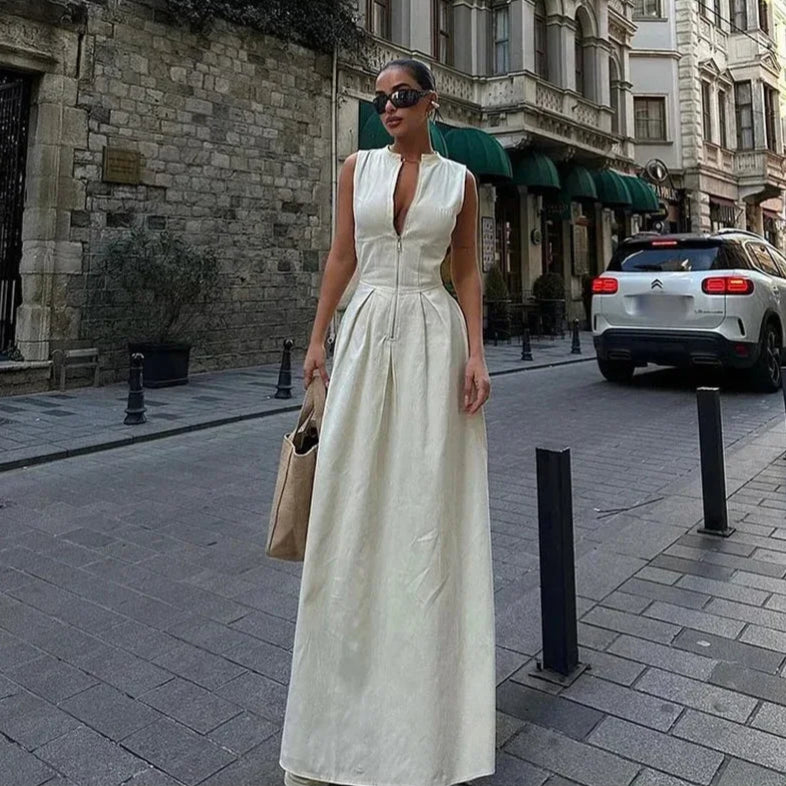 Ed Sara Pleated Long Dress