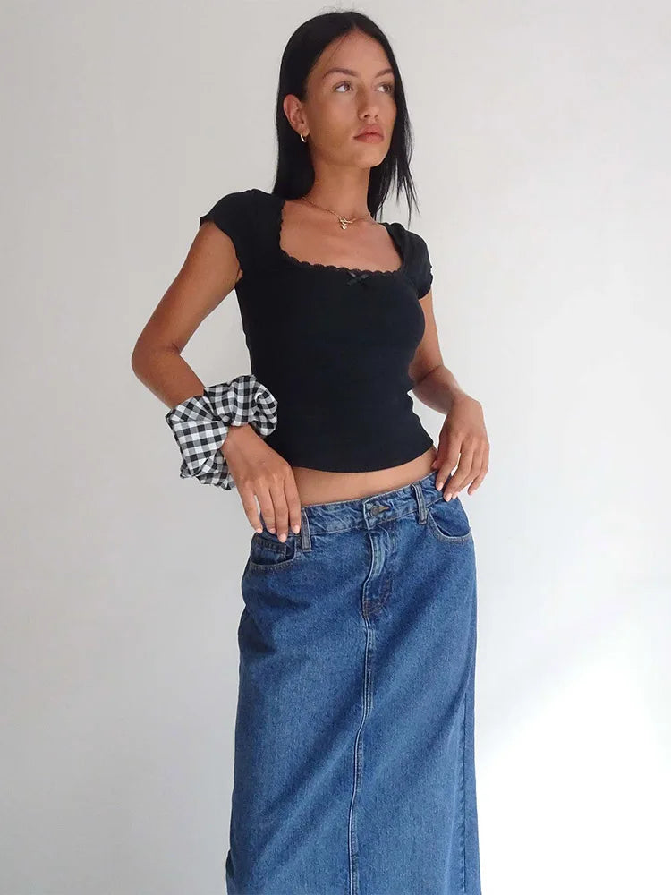 Grind Time Lace Trim Top