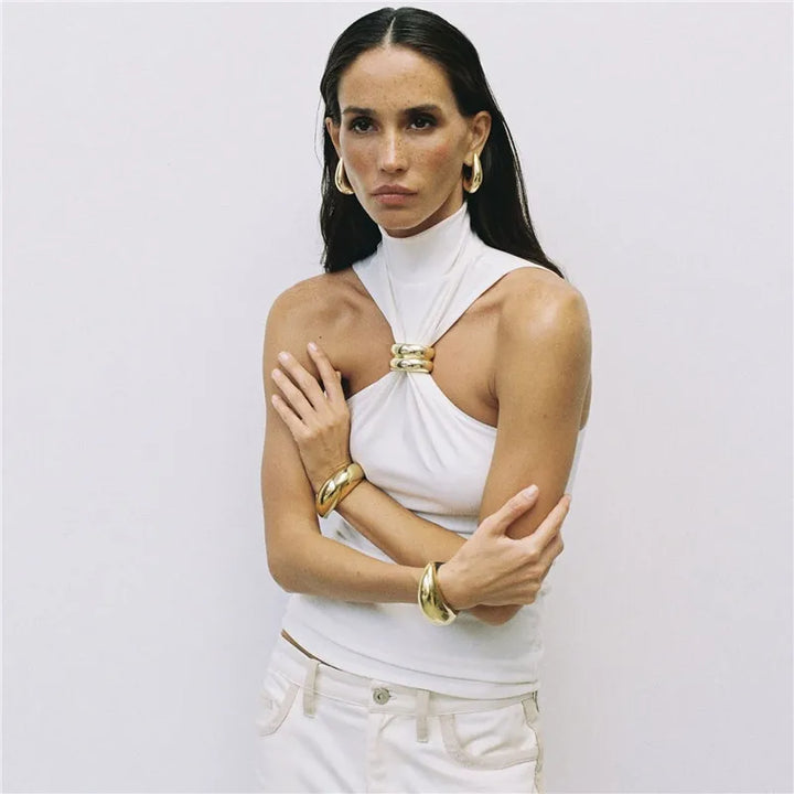 Unbothered Metal Ring Top