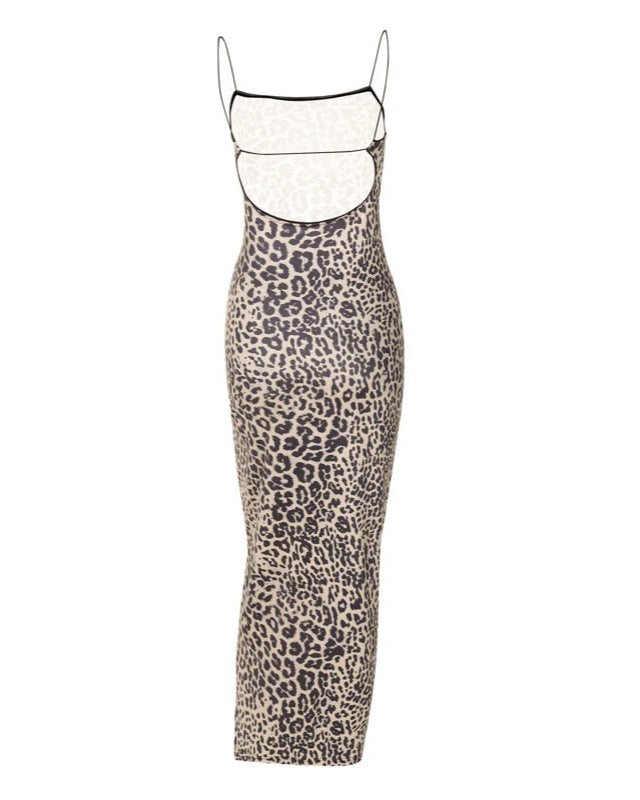 Gisella Leopard Pint Maxi Dress