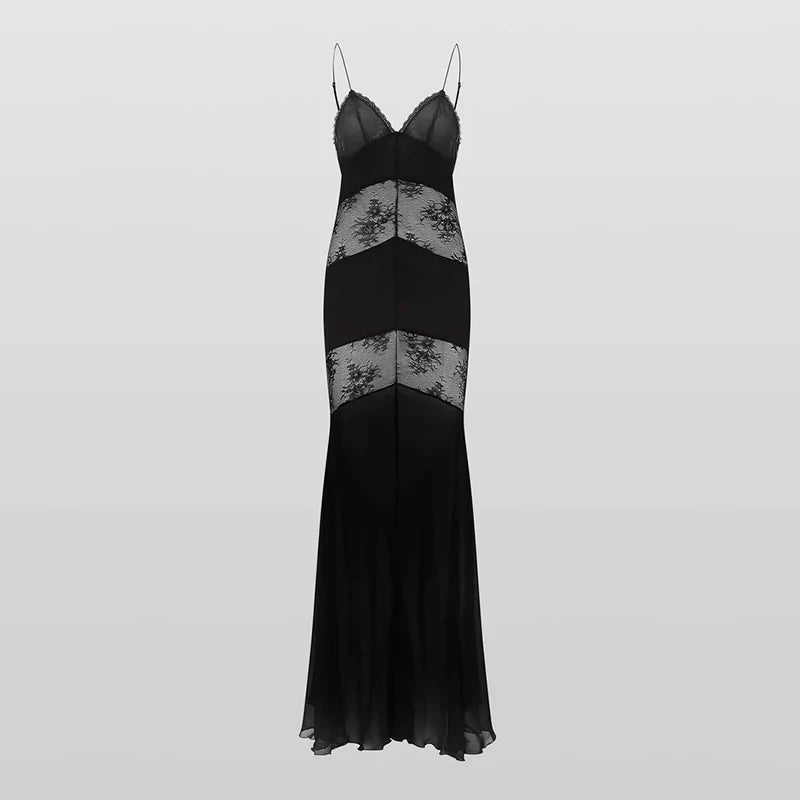 Noelia See Through Sling Maxi Dress