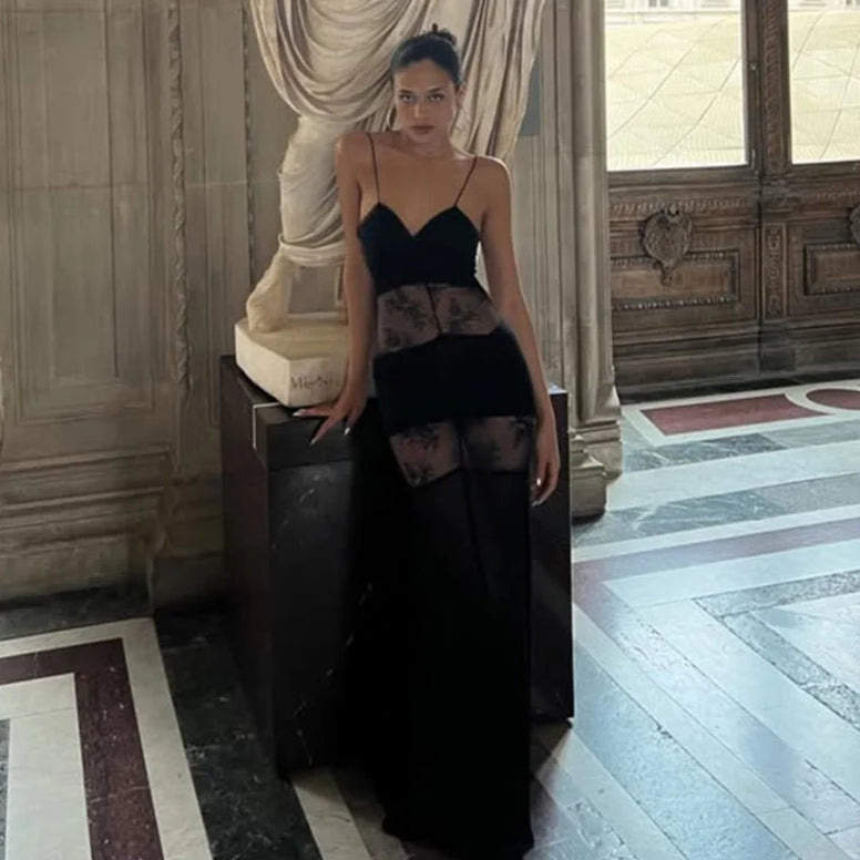 Noelia See Through Sling Maxi Dress
