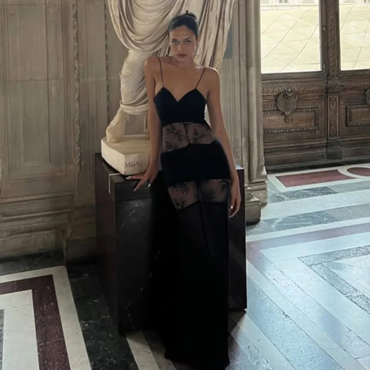 Noelia See Through Sling Maxi Dress