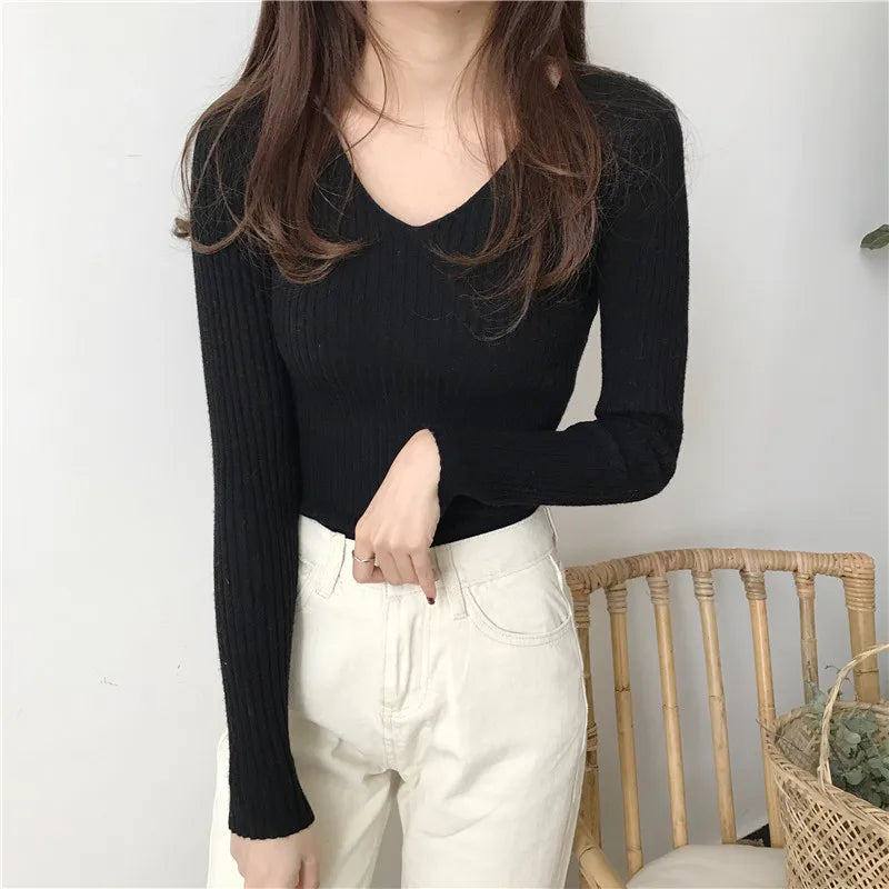 Zenna V Neck Knitted Top