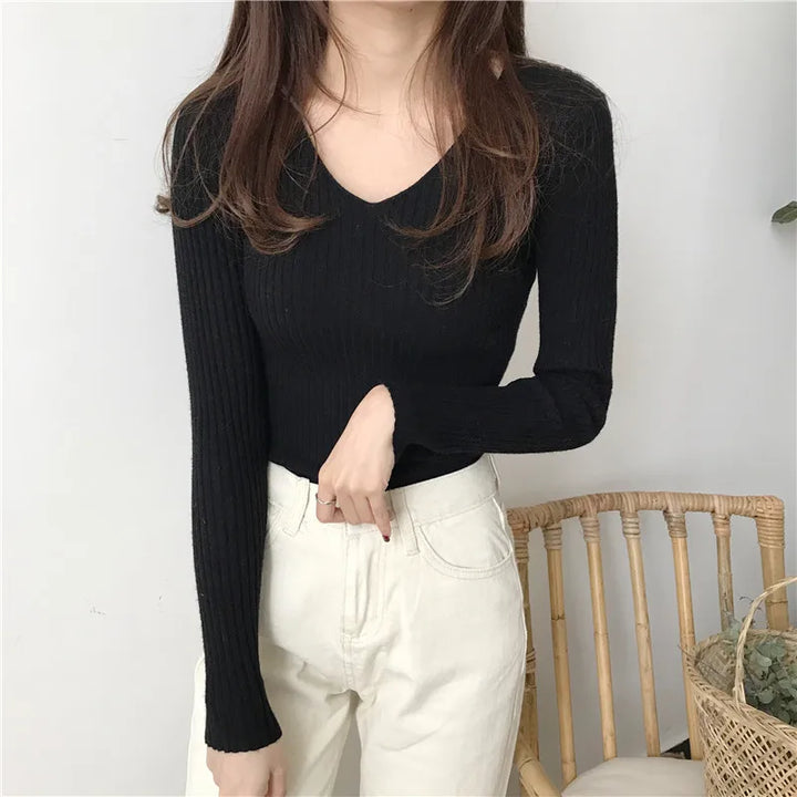 Zenna V Neck Knitted Top