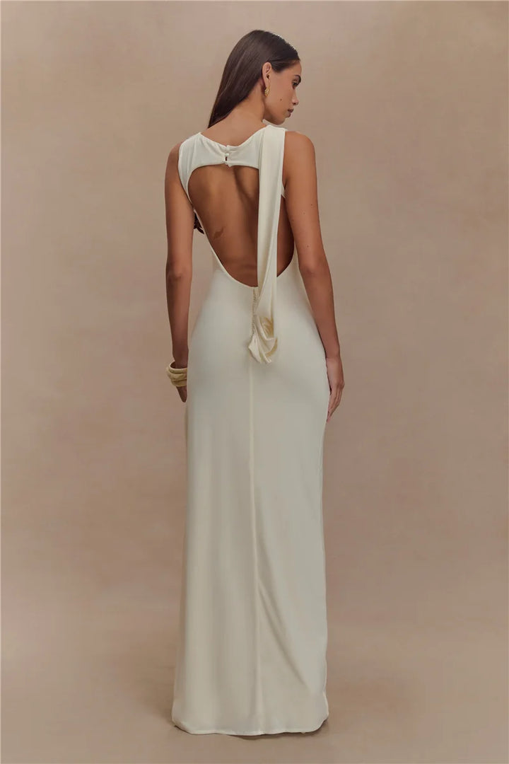 Jennifer Backless Ruched Maxi Dress