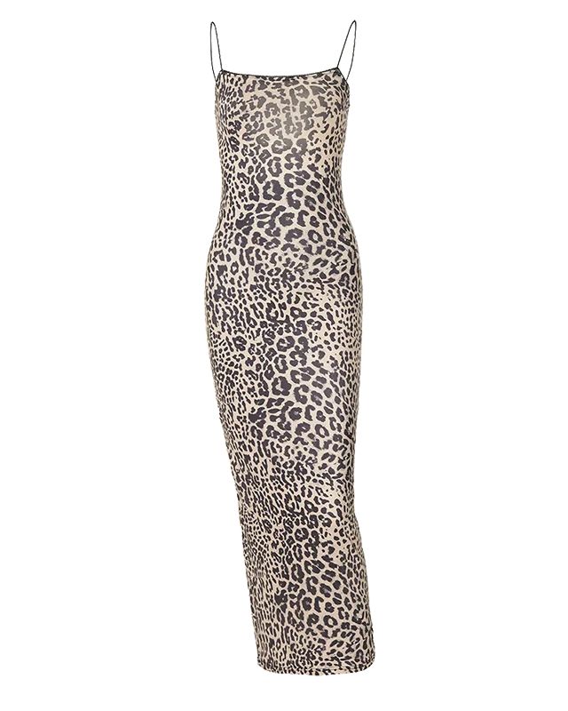 Gisella Leopard Pint Maxi Dress