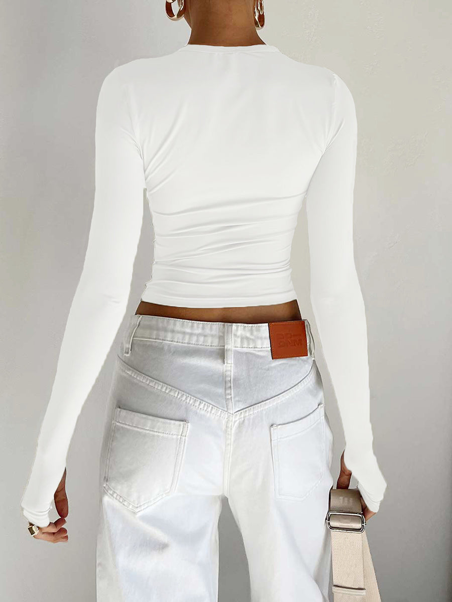 Lenny Thumbhole Crew Neck Top