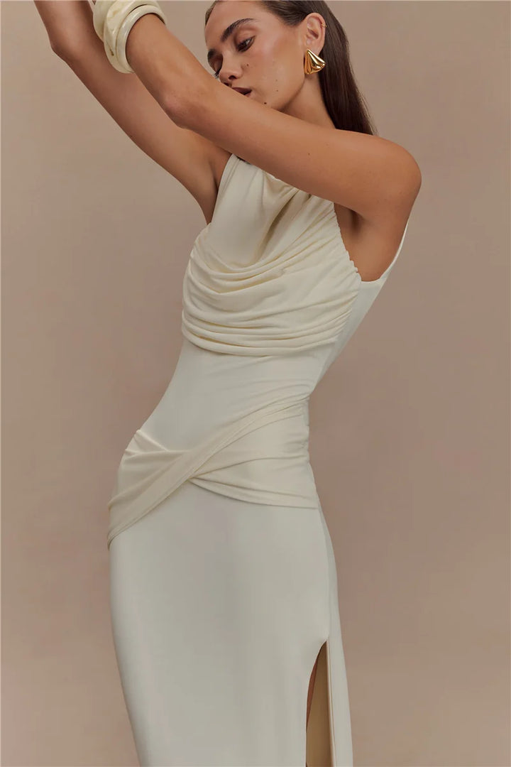 Jennifer Backless Ruched Maxi Dress