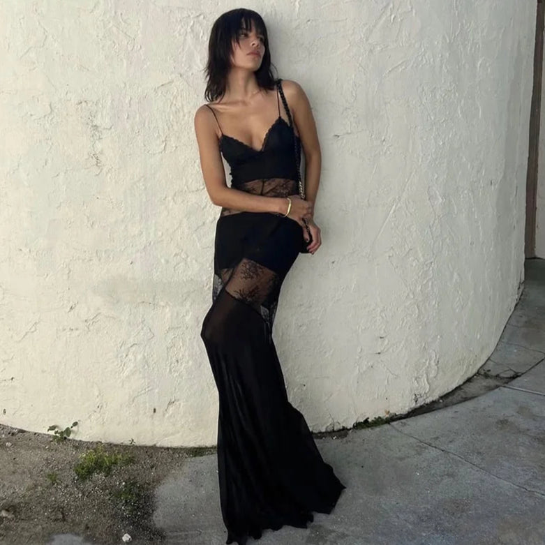 Noelia See Through Sling Maxi Dress