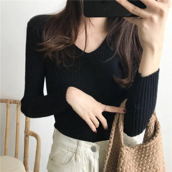 Zenna V Neck Knitted Top