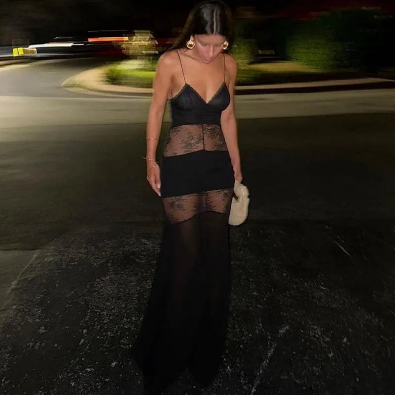 Noelia See Through Sling Maxi Dress