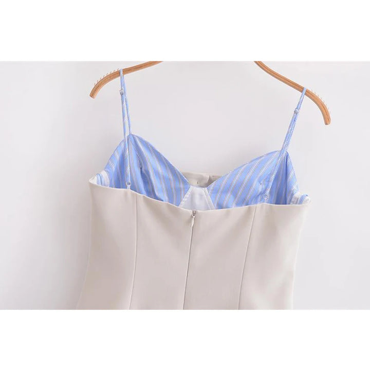 Trina Patchwork Pleated Mini Dress