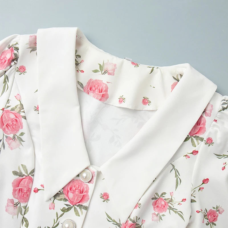 Gweny Puff Sleeves Floral Mini Dress