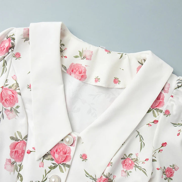 Gweny Puff Sleeves Floral Mini Dress