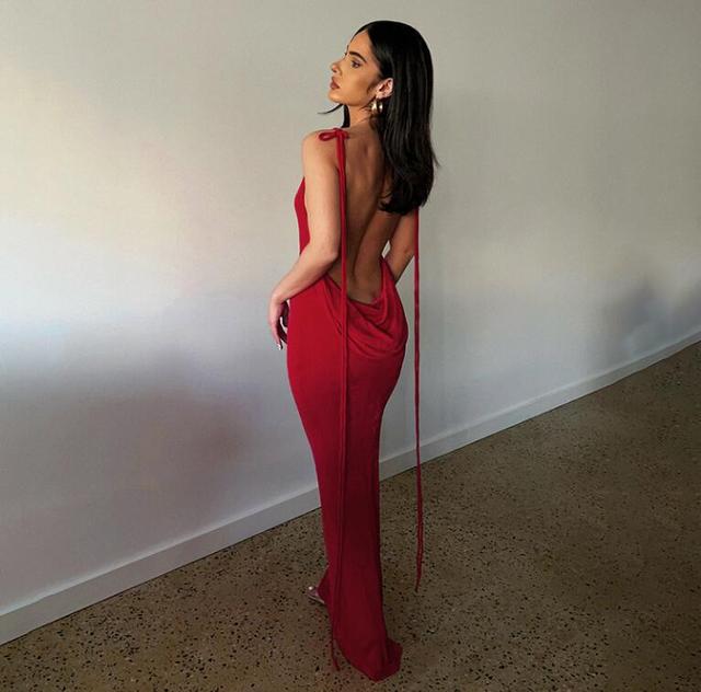 Sean Backless Fishtail Long Dress Bella Chix Co Sean Backless Fishtail Long Dress Bella Chix Co