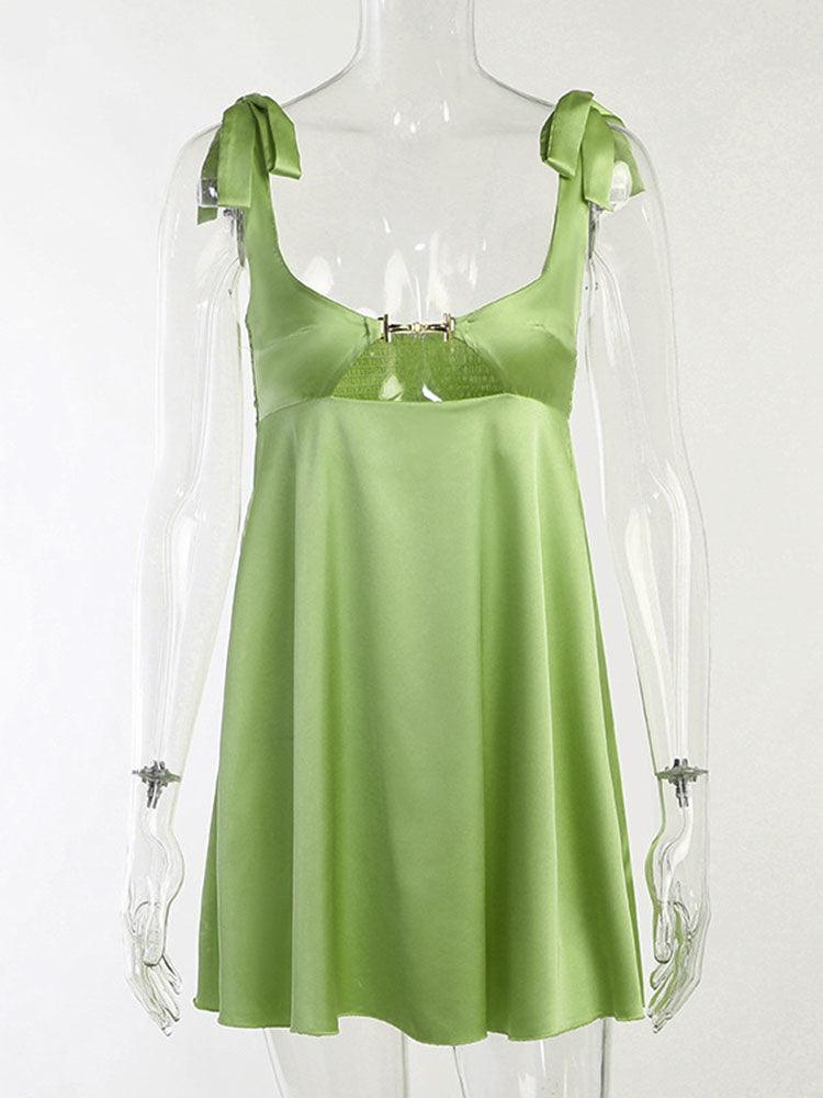 Averil Satin Chain Cut Out Dress - Bella Chix Co