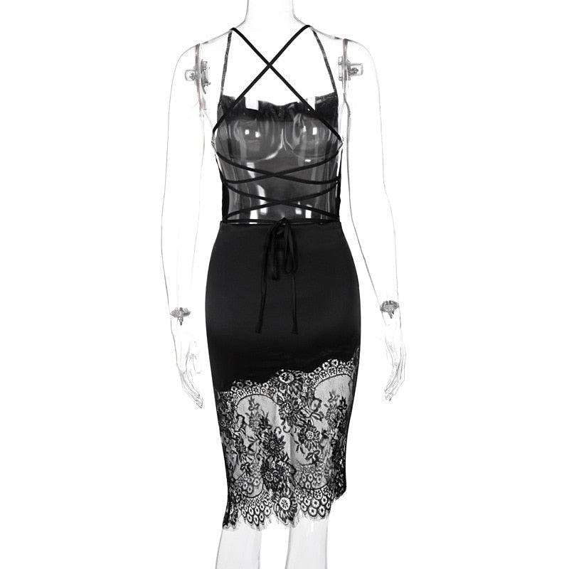 Camilla Lace Up Dress - Bella Chix Co